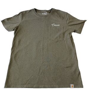 Carhartt Loose Fit Green Womens Short Sleeve Pocket T Shirt Size L